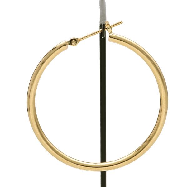 K18 ゴールド フープピアス 2P 両耳用 18金 18k イエローゴールド 地金 シンプル ベーシック 定番 大きめ レディース 爆買の画像