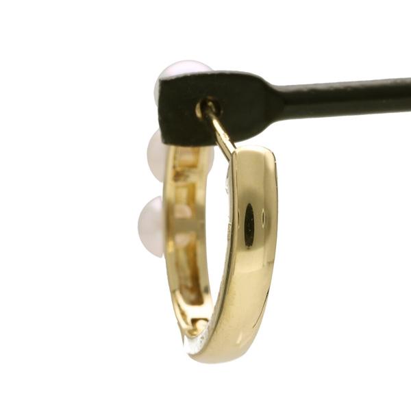 K18 あこや真珠 フープピアス ゴールド ピアス 2P 両耳用 18金 18k アコヤ 真珠 パール フープ 中折れ式 パールピアス レディース 爆買の画像