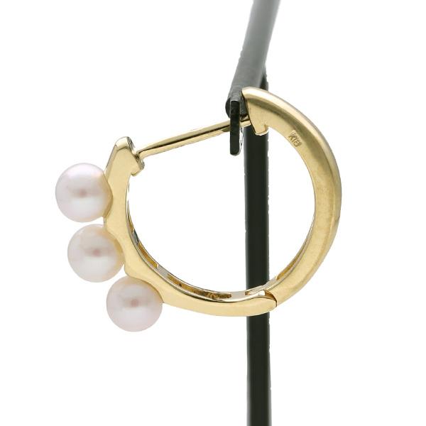 K18 あこや真珠 フープピアス ゴールド ピアス 2P 両耳用 18金 18k アコヤ 真珠 パール フープ 中折れ式 パールピアス レディース 爆買の画像