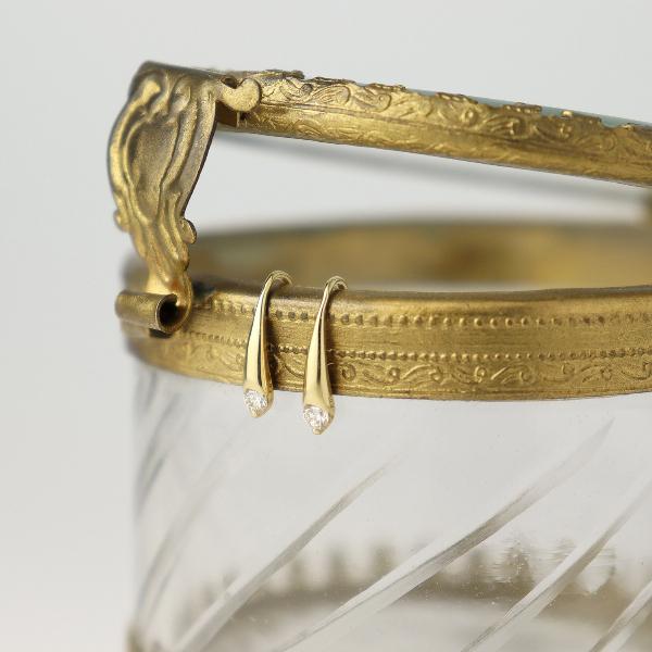 金無垢 ＊ドロップピアス＊ フック 18金 18K イエローゴールド 雫 18金 ピアス ドロップ 18k k18 雫 フック 揺れる 18金ピアス