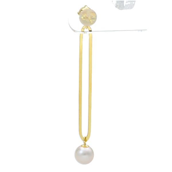 K18 あこや真珠 ロングピアス 2P 両耳用 ピアス パール アコヤ 真珠 18金 18k ゴールド スティック 揺れる 長い 長め レディース 爆買の画像