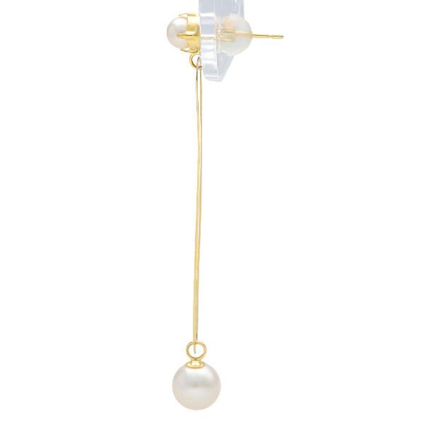 K18 あこや真珠 ロングピアス 2P 両耳用 ピアス パール アコヤ 真珠 18金 18k ゴールド スティック 揺れる 長い 長め レディース 爆買の画像