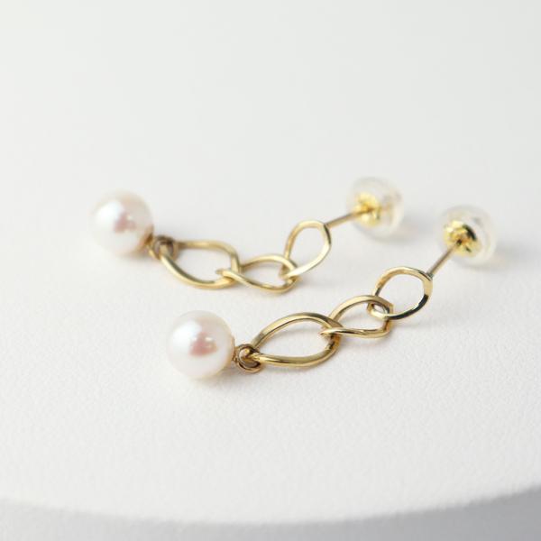あこや真珠　k18 ゴールド　ピアス　3連 K18 あこや真珠ピアス 3連 ゴールド ピアス 2P 両耳用 18金 18k アコヤ