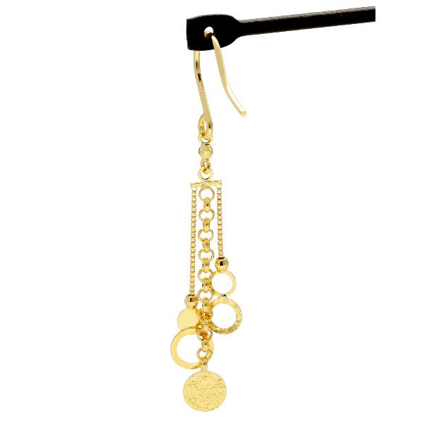 K18 3連 サークル チェーン ゴールドピアス 2P 両耳用 18金 18k