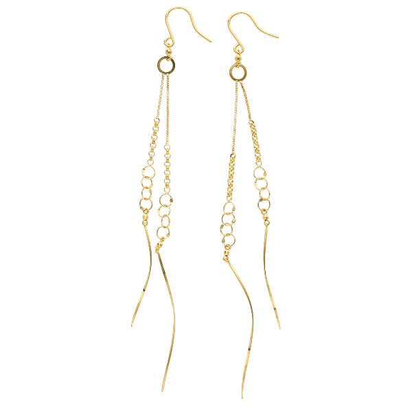 美品　K18ピアス　ニ重チェーンピアス　K18金ゴールド　両耳用 楽天市場】K18 ゴールド ドロップ ピアス 2P 両耳用 18金 18k 金