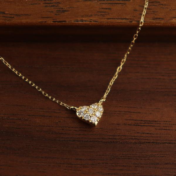 K18 2WAY ハート ダイヤモンド ゴールド ネックレス 18金 18k ゴールド