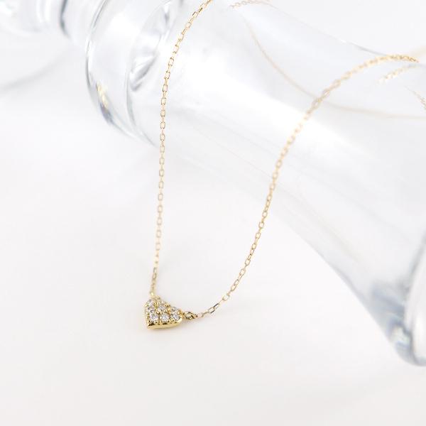 K18 2WAY ハート ダイヤモンド ゴールド ネックレス 18金 18k ゴールド 