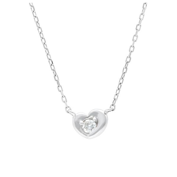 K18 一粒 ダイヤモンド ハート ネックレス 18金 18k ホワイトゴールド ゴールド 天然 ダイヤ シンプル 上品 定番 レディース 爆買の画像