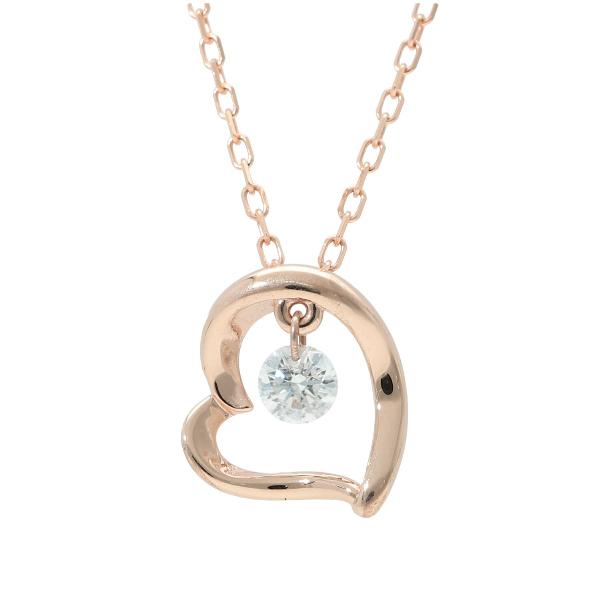 K18 揺れる ダイヤモンド オープンハート ネックレス 18金 18k ピンクゴールド ゴールド ハート かわいい 天然 ダイヤ レディース 爆買の画像