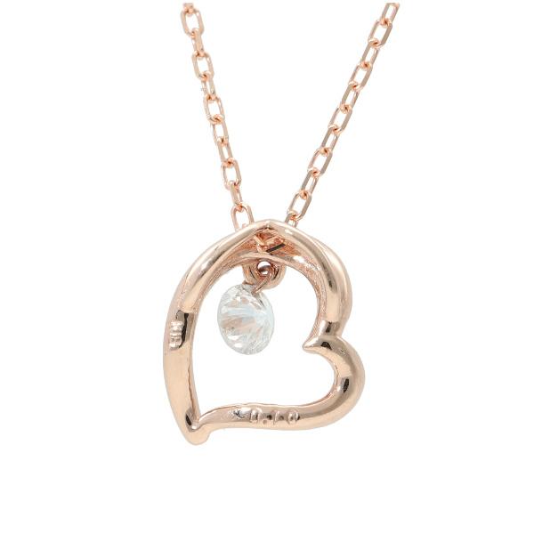 K18 揺れる ダイヤモンド オープンハート ネックレス 18金 18k ピンクゴールド ゴールド ハート かわいい 天然 ダイヤ レディース 爆買の画像