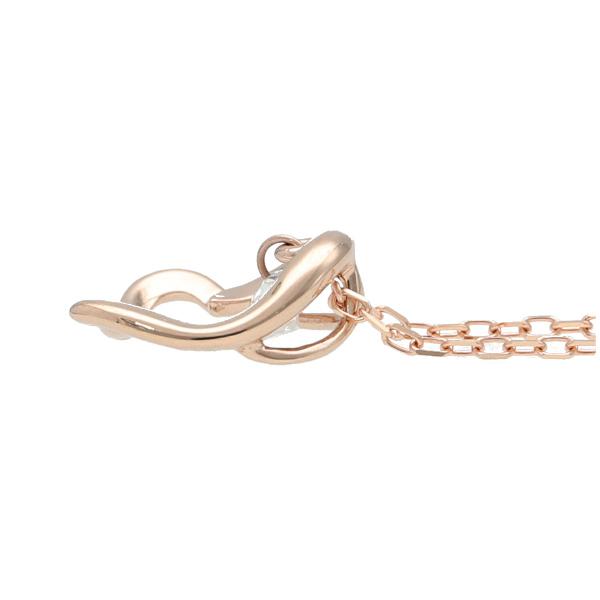 K18 揺れる ダイヤモンド オープンハート ネックレス 18金 18k ピンクゴールド ゴールド ハート かわいい 天然 ダイヤ レディース 爆買の画像