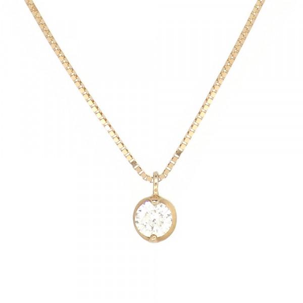 一粒 ゴールドネックレス(チェーン付きペンダント) 18金 ピンクゴールド ダイヤモンド ダイアモンド ジュエリー