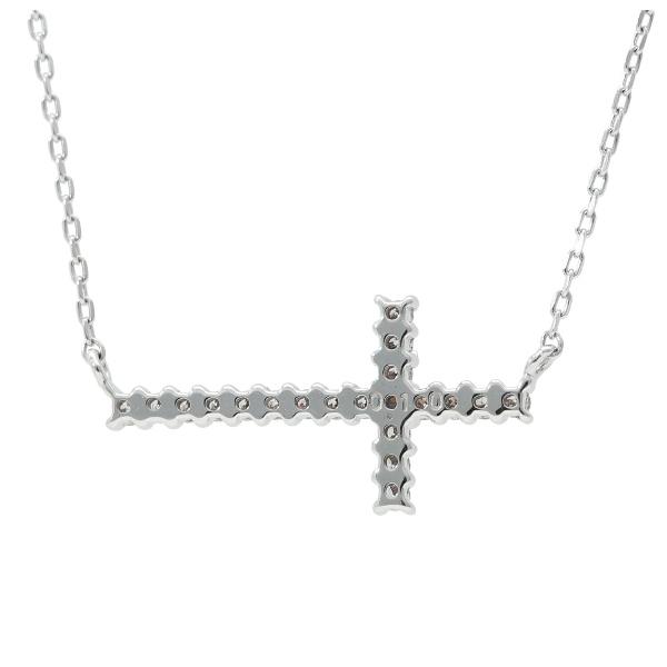 K18 ダイヤモンド クロス ネックレス 18金 18k ホワイトゴールド 十字架 ゴールド 天然 ダイヤ 華やか 上品 大人 レディース 爆買の画像