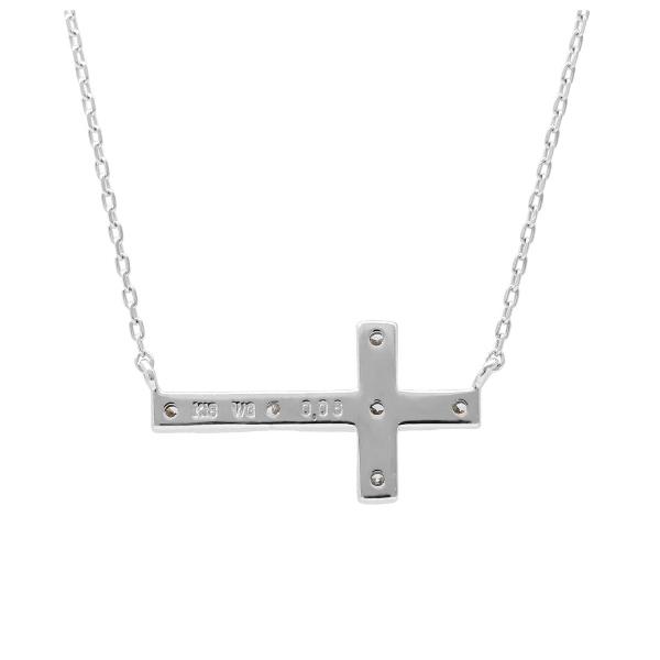 K18 ダイヤモンド クロス ネックレス 18金 18k ホワイトゴールド ゴールド 天然 ダイヤ 十字架 シンプル 上品 華やか レディース 爆買の画像