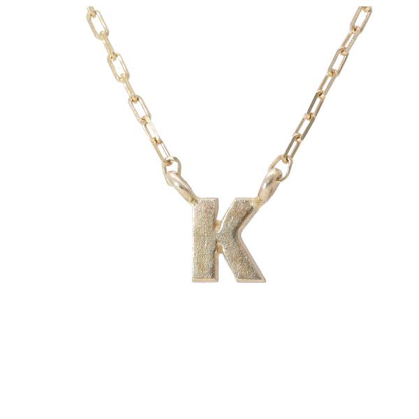 アルファベット ゴールド ネックレス K イニシャル 頭文字 K10 10金 10k 地金 英字 ロングネックレス 華奢 上品 大人 レディース 爆買の画像