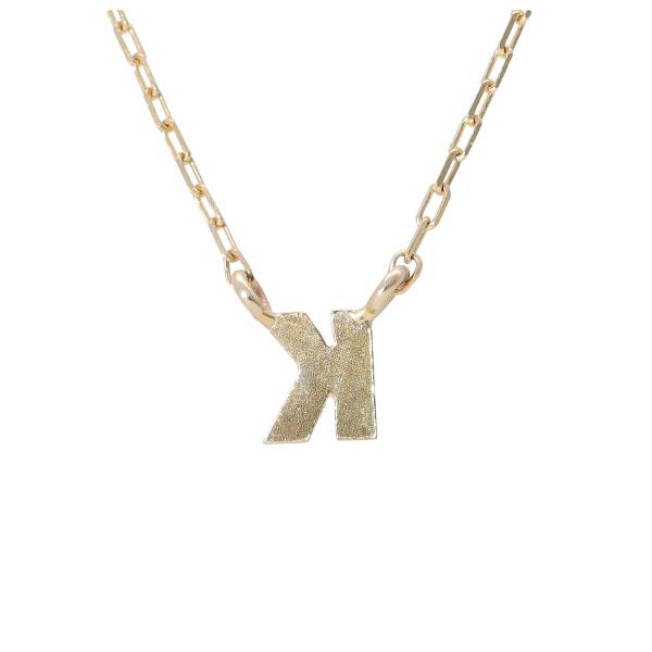 アルファベット ゴールド ネックレス K イニシャル 頭文字 K10 10金 10k 地金 英字 ロングネックレス 華奢 上品 大人 レディース 爆買の画像