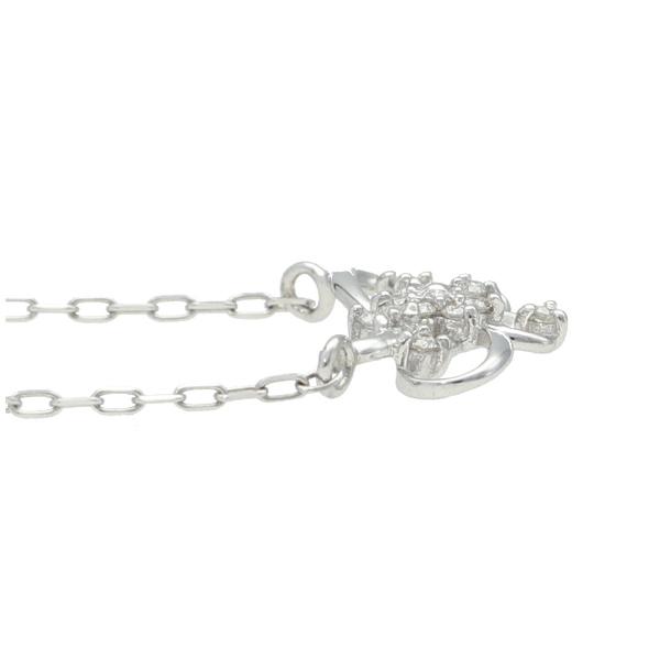 K18 ループ フラワー ダイヤモンド ネックレス 18金 18k ホワイトゴールド 花 ゴールド 華奢 繊細 上品 かわいい レディース 爆買の画像