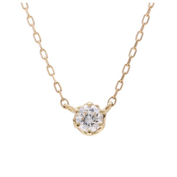 K18 一粒 天然 ダイヤモンド ゴールド ネックレス 18金 18k 唐草 ダイヤ シンプル 定番 かわいい きれい 上品 華奢 レディース 爆買の画像