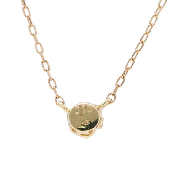 K18 一粒 天然 ダイヤモンド ゴールド ネックレス 18金 18k 唐草 ダイヤ シンプル 定番 かわいい きれい 上品 華奢 レディース 爆買の画像