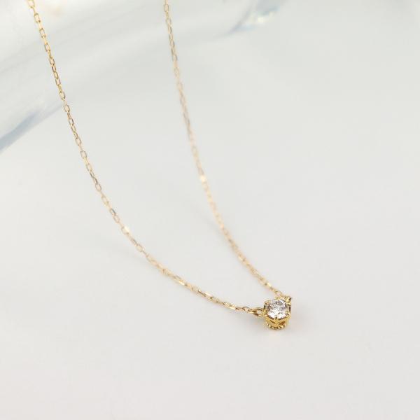 K18 一粒 ダイヤモンド 六角形 ネックレス 18金 18k ゴールド 天然 ダイヤ シンプル 定番 ヘキサゴン きれい 上品 レディース 爆買の画像