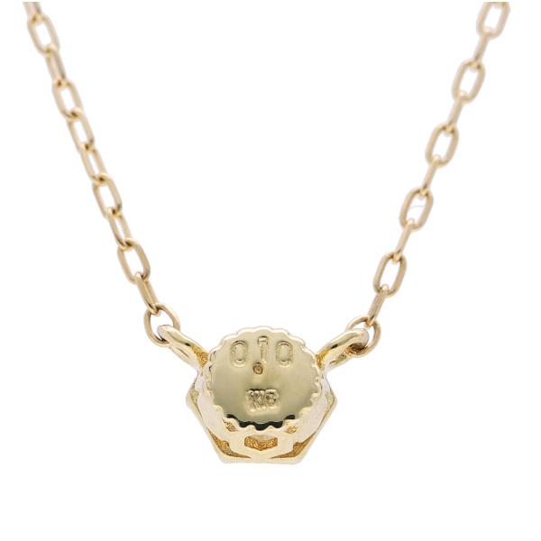 K18 一粒 ダイヤモンド 六角形 ネックレス 18金 18k ゴールド 天然 ダイヤ シンプル 定番 ヘキサゴン きれい 上品 レディース 爆買の画像