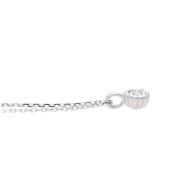 K18 一粒 天然 ダイヤモンド ホワイトゴールド ネックレス 18金 18k ゴールド ミル打ち ダイヤ シンプル 定番 レディース 爆買の画像