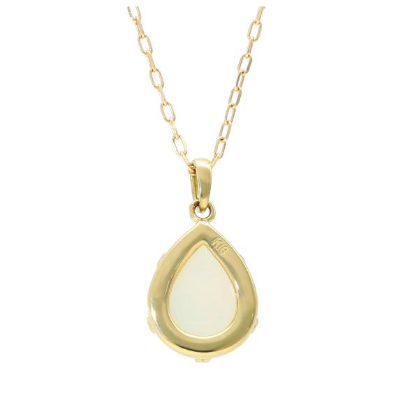 K18 エチオピア産 オパール ネックレス 一粒 ドロップ 18金 18k ゴールド 天然 天然石 滴 雫 誕生石 10月 YG レディース 爆買の画像