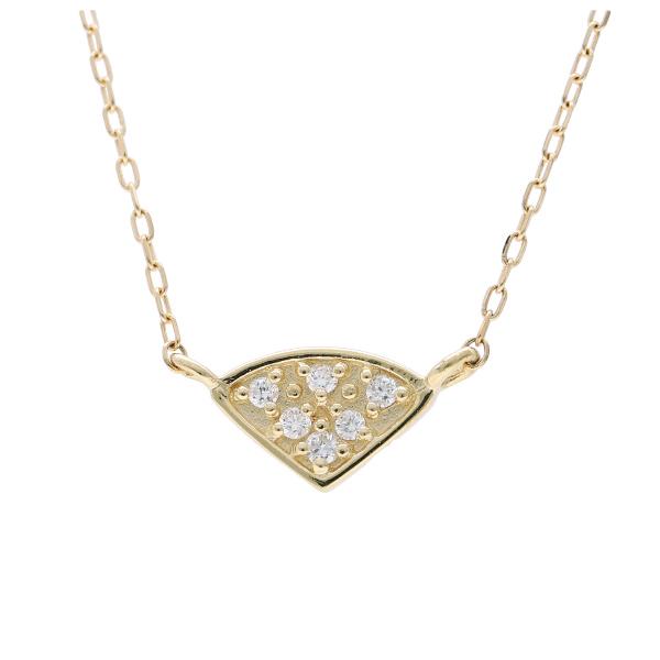 K18 ダイヤモンド パヴェ プレート ゴールドネックレス 18金 18k ゴールド ネックレス 天然 ダイヤ シンプル 三角形 レディース 爆買の画像