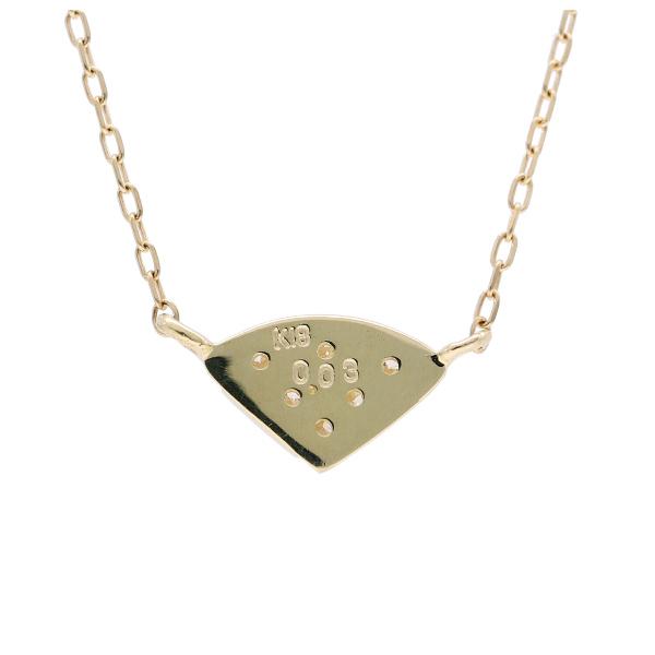 K18 ダイヤモンド パヴェ プレート ゴールドネックレス 18金 18k ゴールド ネックレス 天然 ダイヤ シンプル 三角形 レディース 爆買の画像