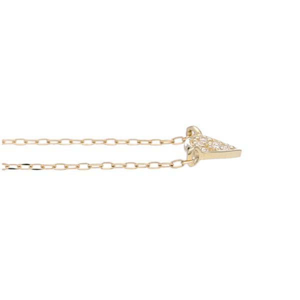 K18 ダイヤモンド パヴェ プレート ゴールドネックレス 18金 18k ゴールド ネックレス 天然 ダイヤ シンプル 三角形 レディース 爆買の画像