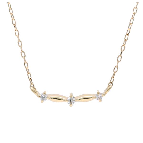 K18 天然ダイヤモンド ネックレス カーブライン 18金 K18 ダイヤモンド カーブ ラインネックレス 18金 18k ゴールド