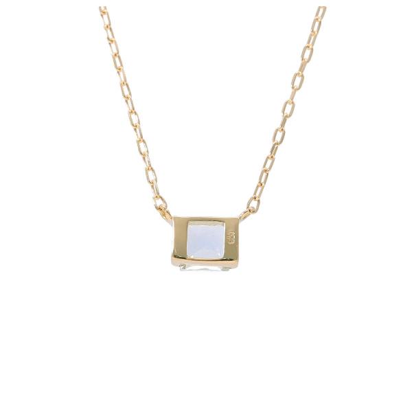 K18 アクアマリン スクエア ゴールド ネックレス 一粒 天然石 誕生石 3月 18金 18k かわいい きれい 上品 普段使い レディース 爆買の画像