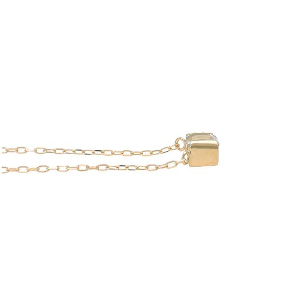K18 アクアマリン スクエア ゴールド ネックレス 一粒 天然石 誕生石 3月 18金 18k かわいい きれい 上品 普段使い レディース 爆買の画像