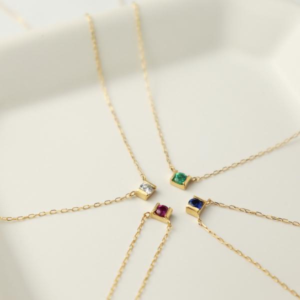 K18 ルビー ゴールド ネックレス 一粒 天然石 誕生石 7月 18金 18k かわいい きれい 上品 華やか 普段使い 色石 レディース 爆買の画像