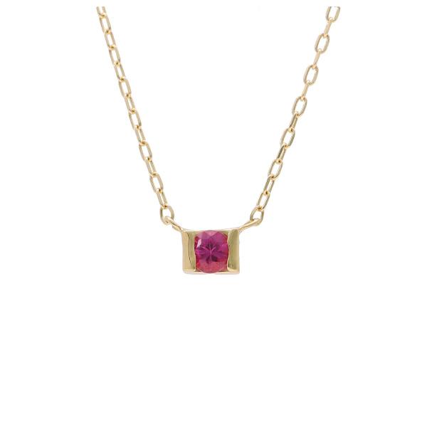 K18 ルビー ゴールド ネックレス 一粒 天然石 誕生石 7月 18金 18k かわいい きれい 上品 華やか 普段使い 色石 レディース 爆買の画像