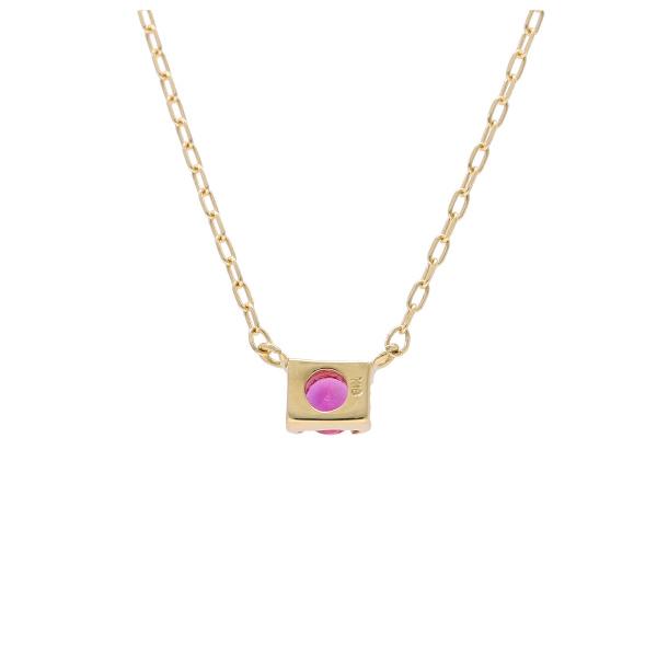 K18 ルビー ゴールド ネックレス 一粒 天然石 誕生石 7月 18金 18k かわいい きれい 上品 華やか 普段使い 色石 レディース 爆買の画像