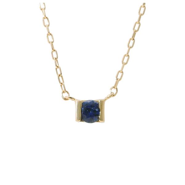 K18 サファイア ゴールド ネックレス 一粒 天然石 誕生石 9月 18金 18k かわいい きれい 上品 普段使い ブルー 青 レディース 爆買の画像