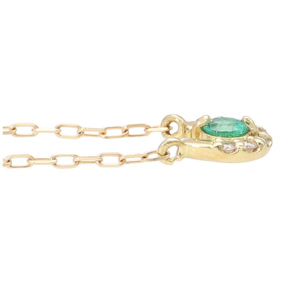 K18 エメラルド 馬蹄 ゴールド ネックレス ホースシュー ダイヤモンド 18金 18k ゴールドネックレス 馬蹄形 華奢 上品 レディース 爆買の画像