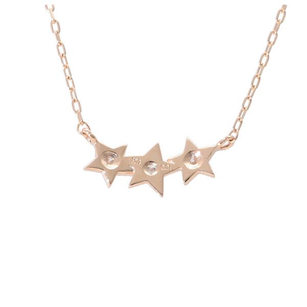星 ダイヤモンド ピンクゴールド ネックレス K10 10金 10k ゴールド