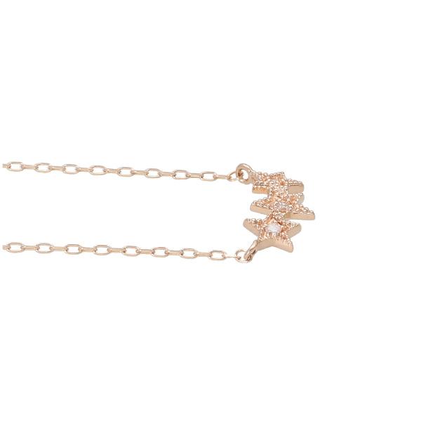 星 ダイヤモンド ピンクゴールド ネックレス K10 10金 10k ゴールド