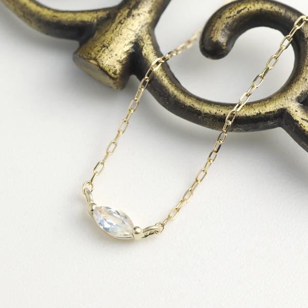 マーキス ブルームーンストーン ネックレス K10 ゴールド 10金 10k 