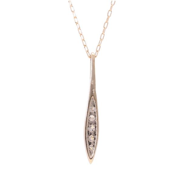 K18 ダイヤモンド バー ネックレス ピンクゴールド 0.1ct スティック ライン プレート 18金 18k ゴールド シンプル レディース 爆買の画像