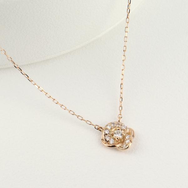 薔薇 ダイヤモンド ネックレス ローズ K10 ピンクゴールド ゴールド