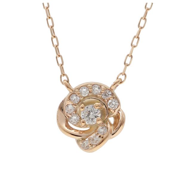 薔薇 ダイヤモンド ネックレス ローズ K10 ピンクゴールド ゴールド