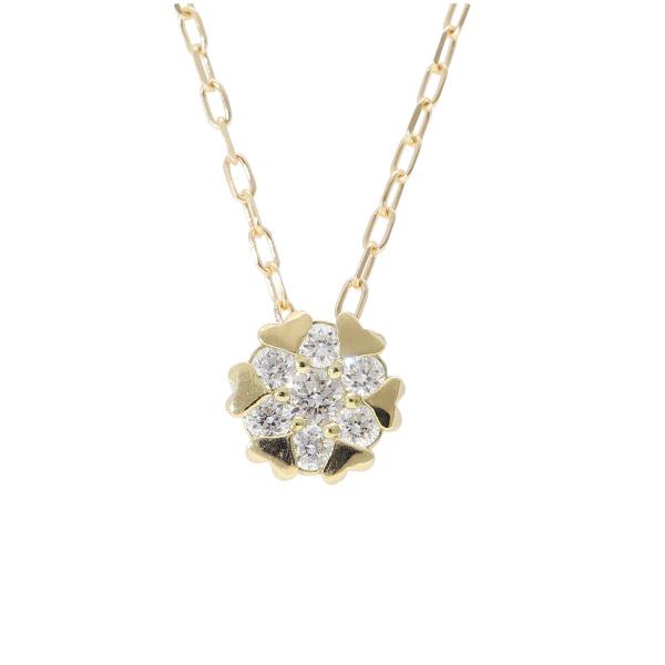 K18 ハート爪 ダイヤモンド サークル ネックレス 18金 18k ゴールド ハート 円形 丸 パヴェ 上品 かわいい 定番 レディース 爆買の画像