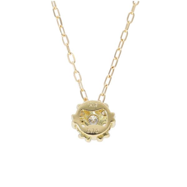 K18 ハート爪 ダイヤモンド サークル ネックレス 18金 18k ゴールド ハート 円形 丸 パヴェ 上品 かわいい 定番 レディース 爆買の画像