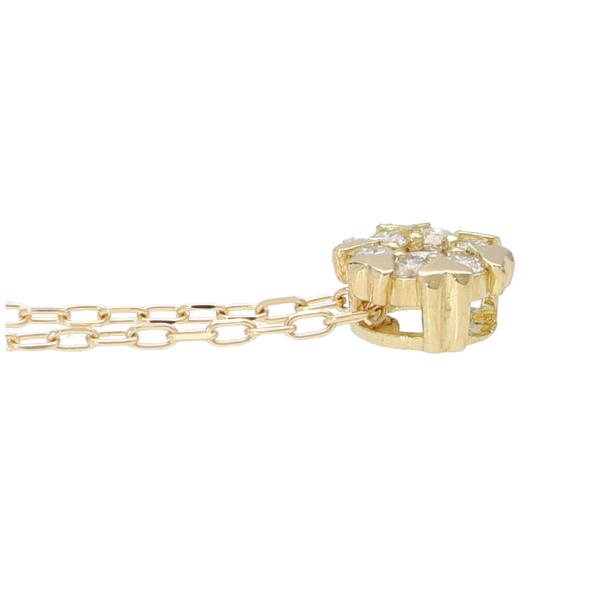 K18 ハート爪 ダイヤモンド サークル ネックレス 18金 18k ゴールド ハート 円形 丸 パヴェ 上品 かわいい 定番 レディース 爆買の画像