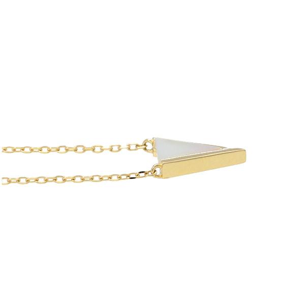 K18 白蝶貝 トライアングル ネックレス 18金 18k ゴールド シェル 貝