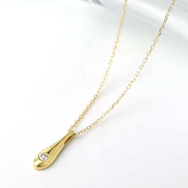 K18 ダイヤモンド ドロップ ネックレス 雫 滴 しずく 18金 18k