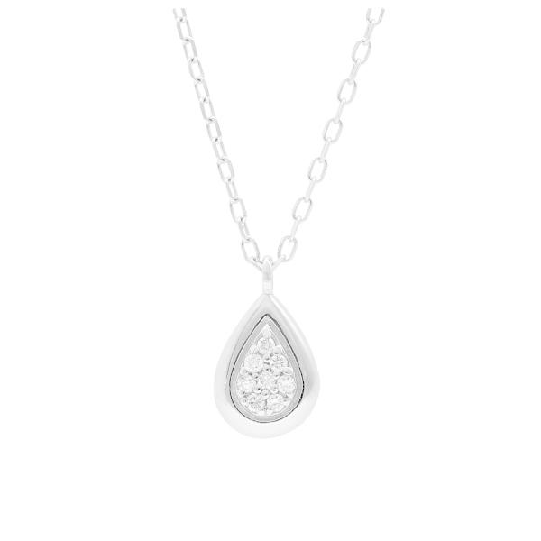 K18 ダイヤモンド ドロップ ネックレス 18金 18k ホワイトゴールド ゴールド 天然 ダイヤ 雫 滴 しずく パヴェ レディース 爆買の画像